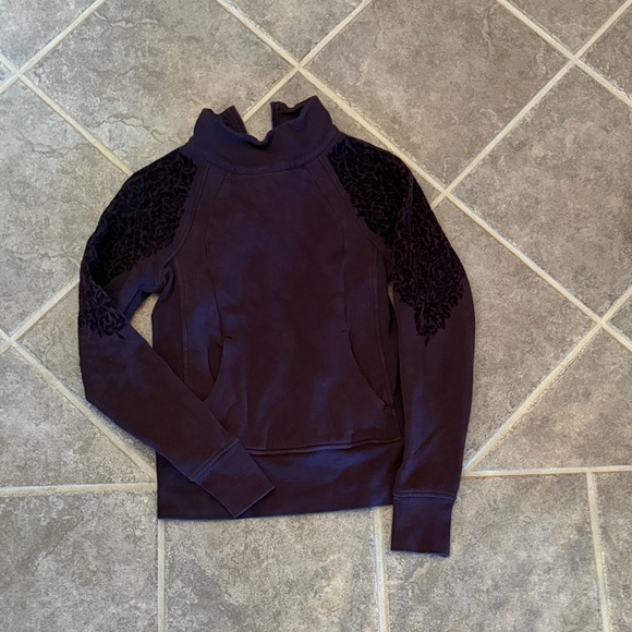 lululemon athletica Tops - lululemon athletica Purple Sweater, velvet detail on shoulders, size 4